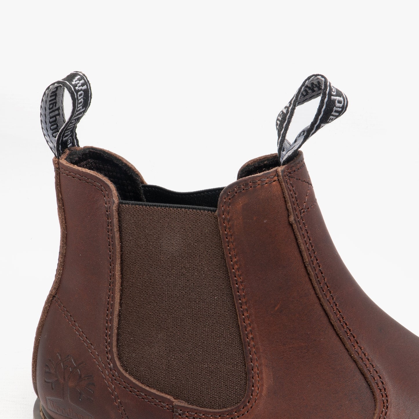 Woodland GABE Mens Leather Twin Gusset Chelsea Boots Dark Brown