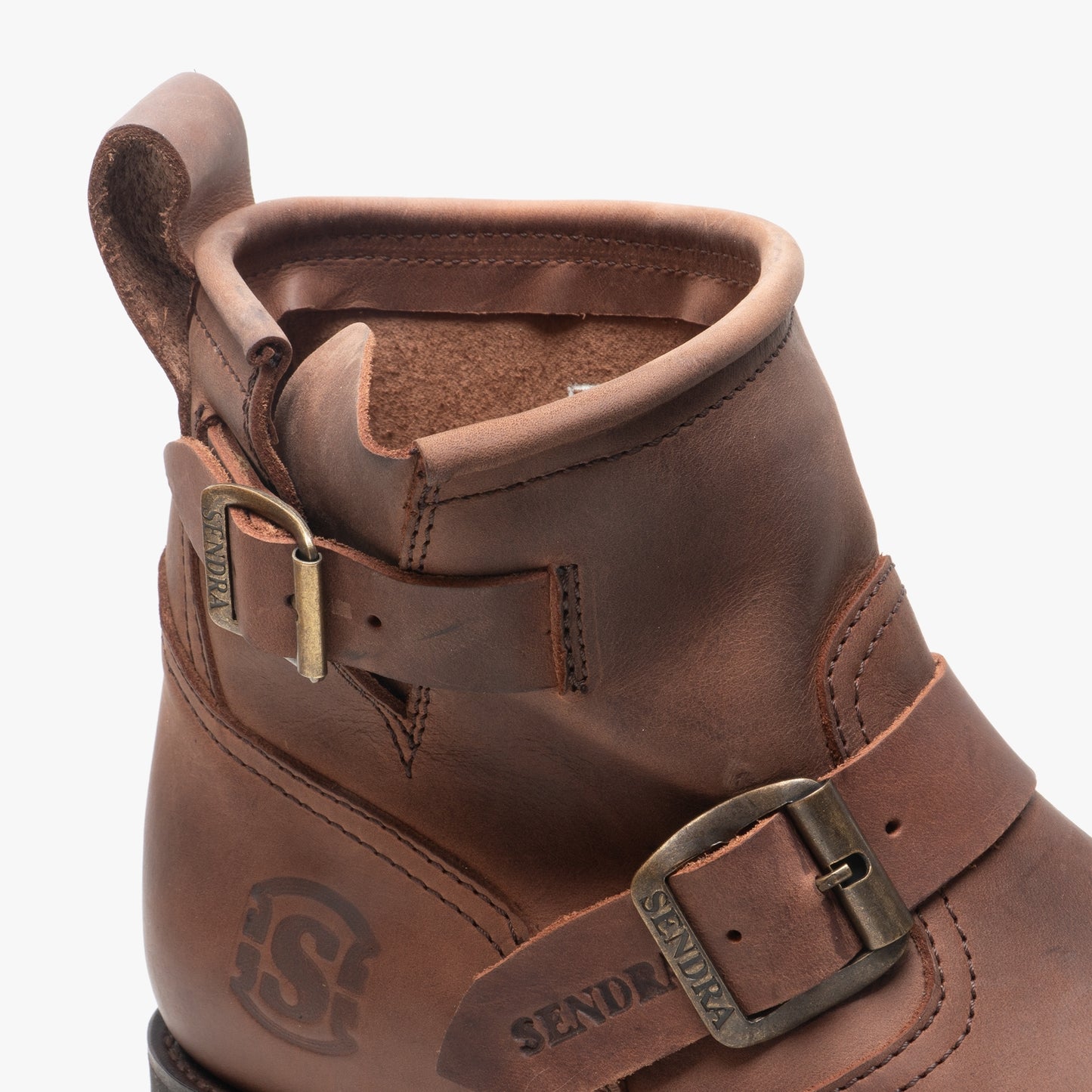 Sendra 2976 Mens Leather Biker Boots Brown