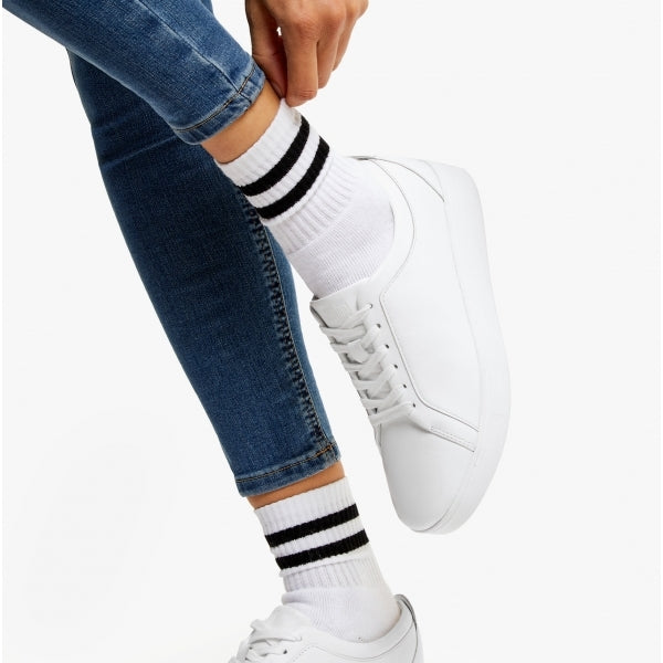 RALLY Womens Leather Trainers Urban White