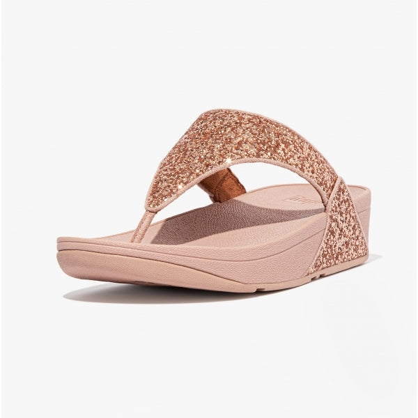 LULU GLITTER Womens Toe Post Sandals Rose Gold