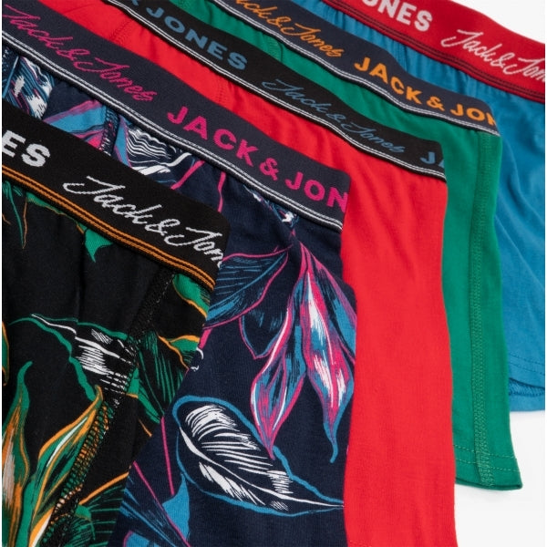 Jack & Jones FLORAL 5 Pack Mens Fabric Trunks Multicoloured