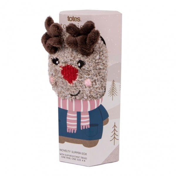 Totes Isotoner novelty-superso Womens Slipper Socks Reindeer