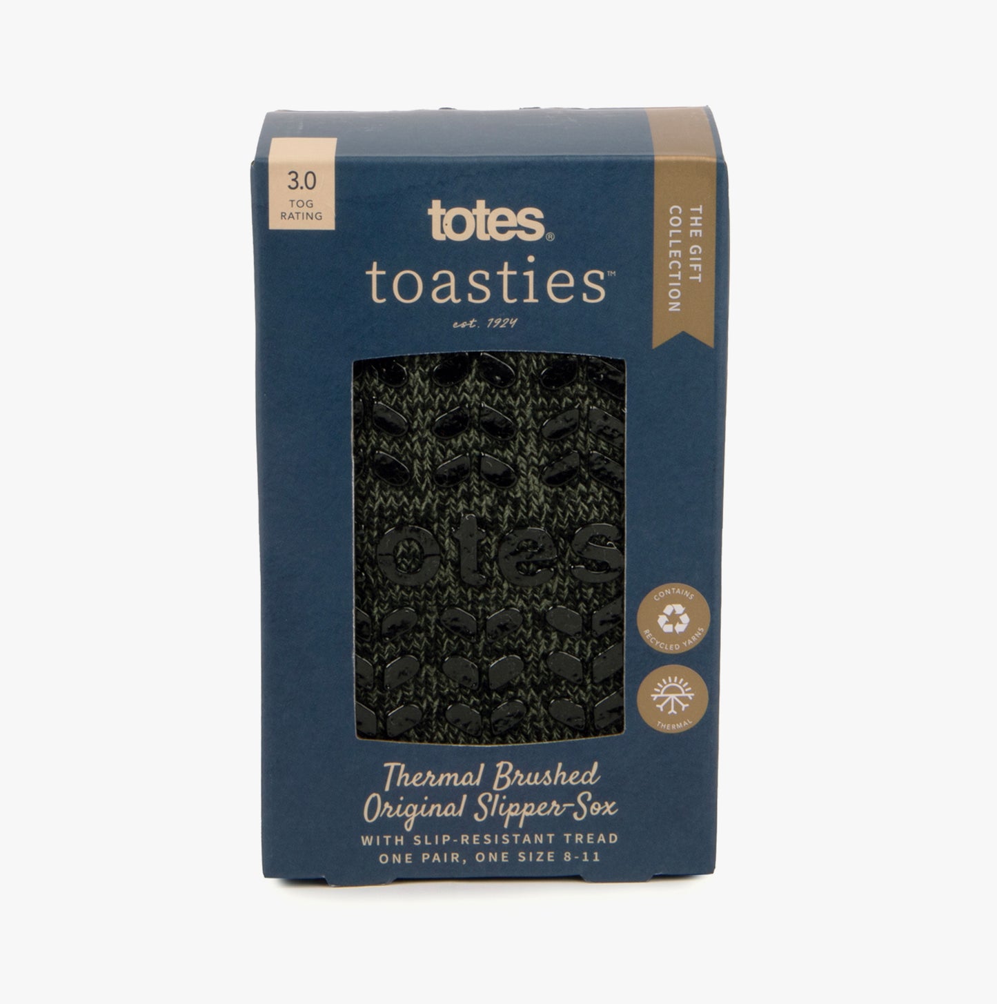 Totes Toasties recycled-therma Mens Crew Khaki