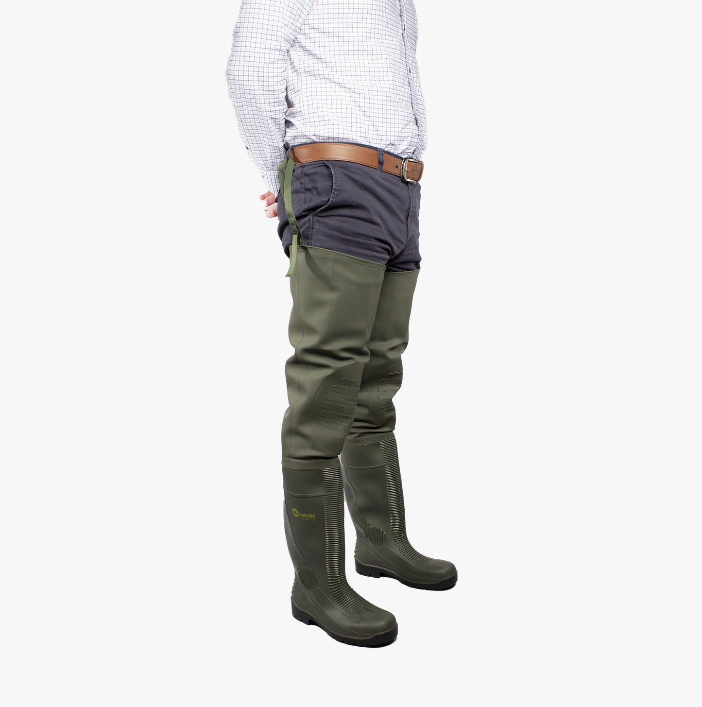 Amblers Safety FORTH Unisex Safety Thigh Waders Green