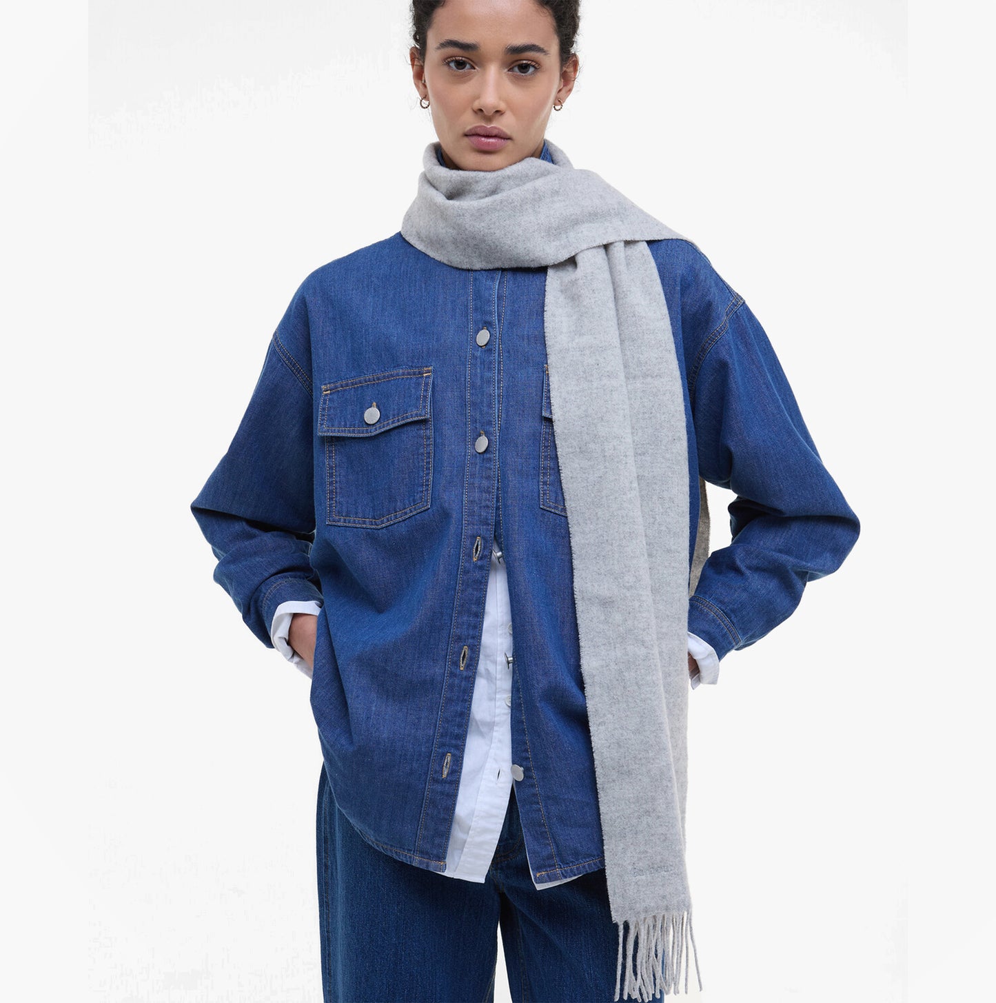 Barbour LAMBSWOOL WOVEN Womens Winter Light Grey Melange