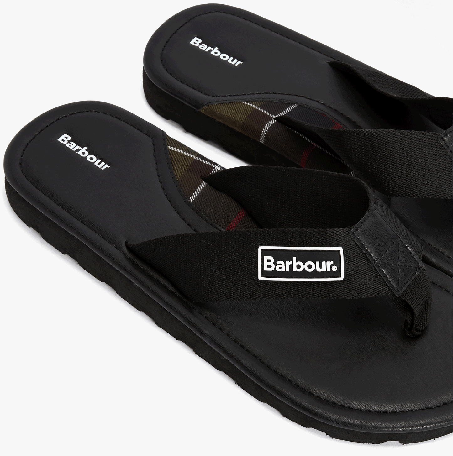 Barbour HARKER Mens Toe-Post Sandals Black