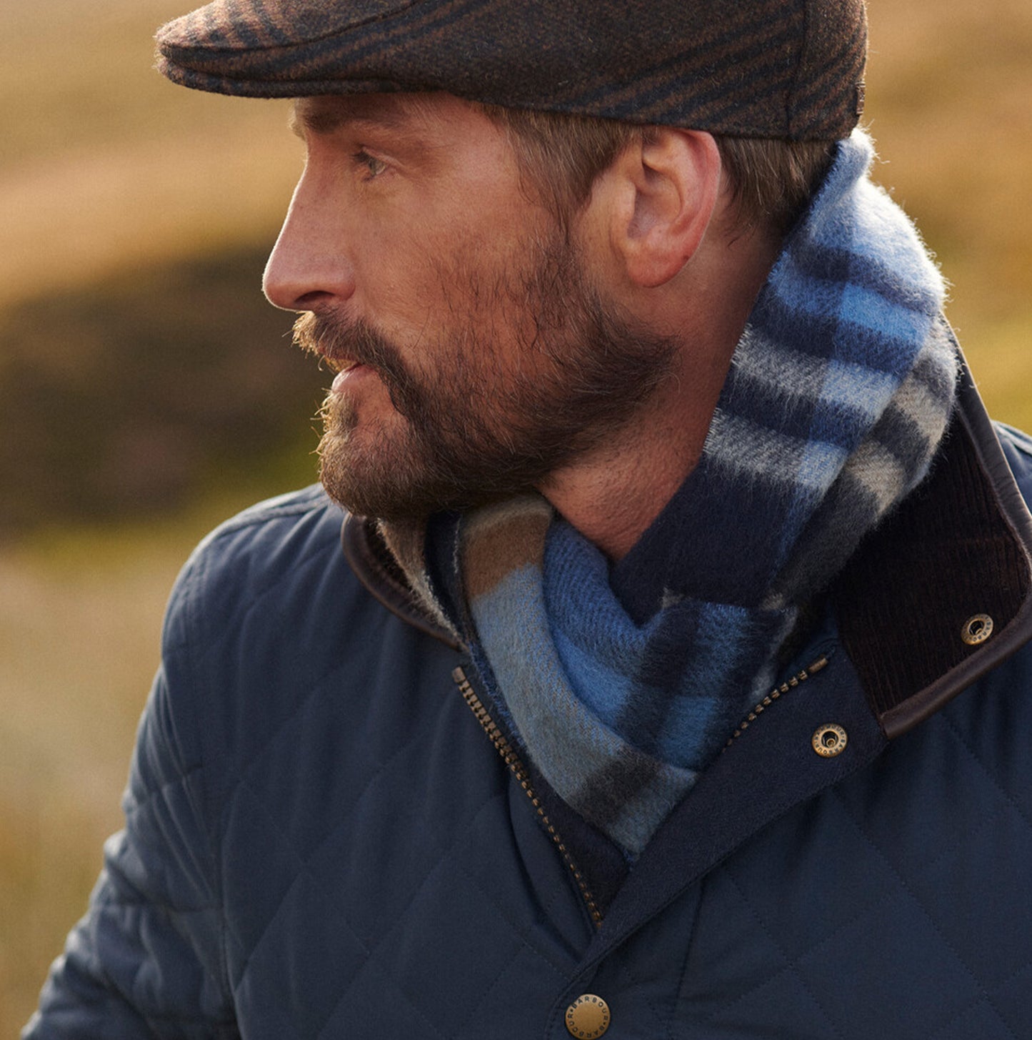 Barbour FIELD REVERSIBLE Scarf Unisex Adults Navy