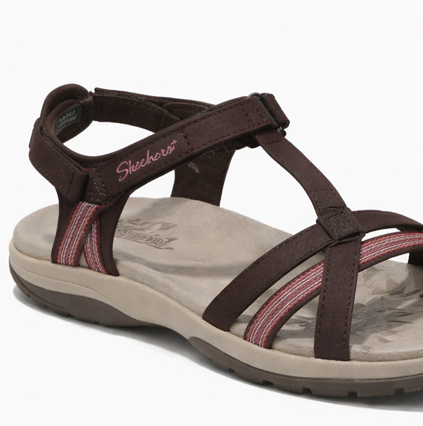 Skechers REGGAE SLIM - SUN ARRAY Womens Cross Strap Sandals Chocolate