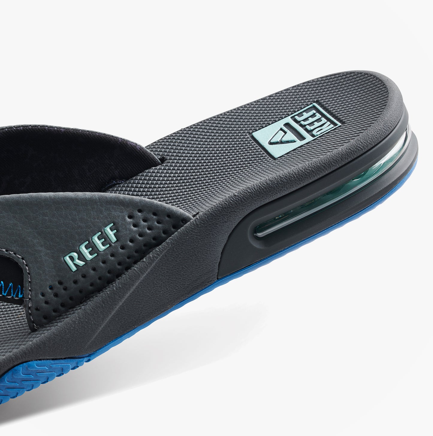 Reef FANNING Mens Toe-Post Sandals Gunmetal/Ocean