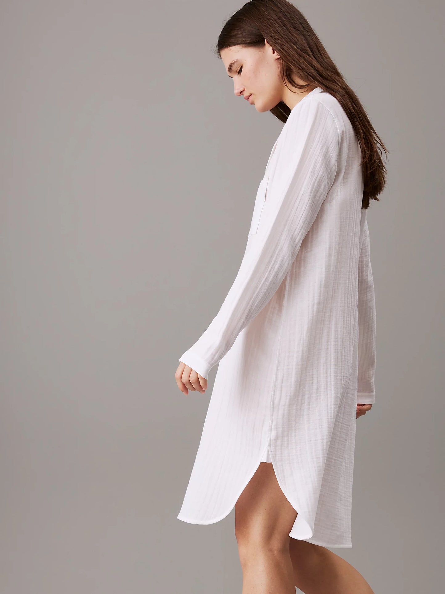 Calvin Klein PURE TEXTURED Womens Night Dress White