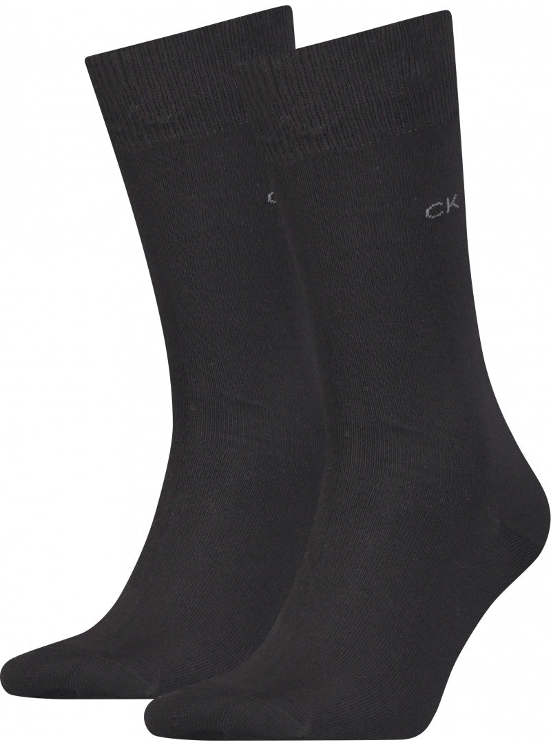 Calvin Klein 2 Pack Mens Crew Classic Socks Black