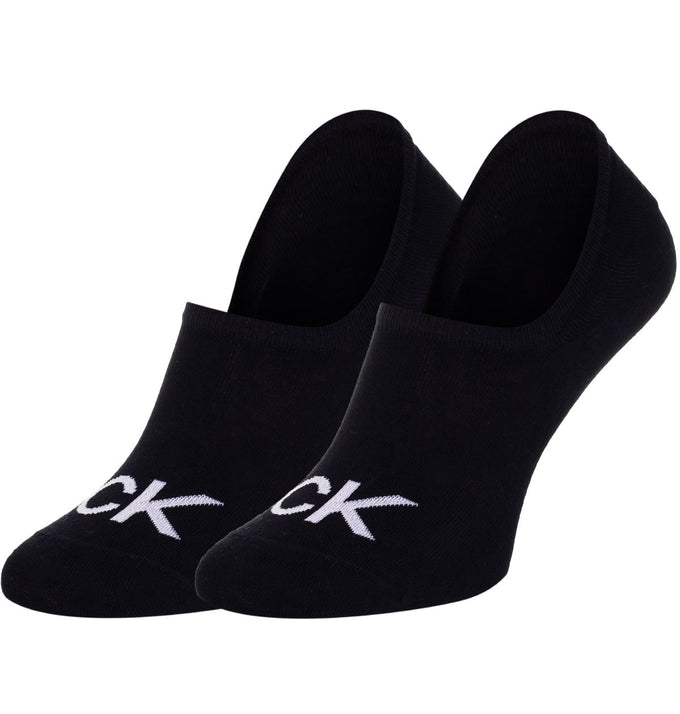 Calvin Klein 2 Pack Logo Mens Invisible Socks Black