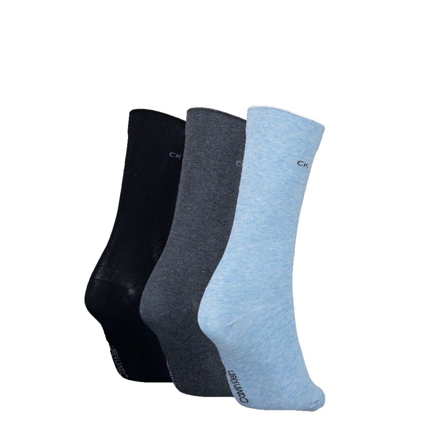 Calvin Klein 3 Pack Womens Crew Socks Blue