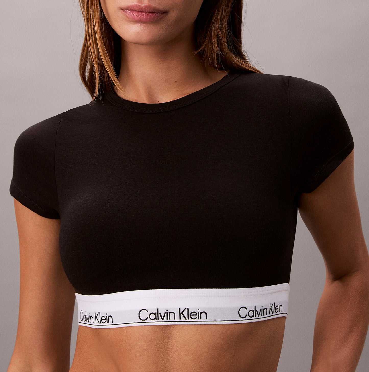 Calvin Klein T-SHIRT BRALETTE Womens Black