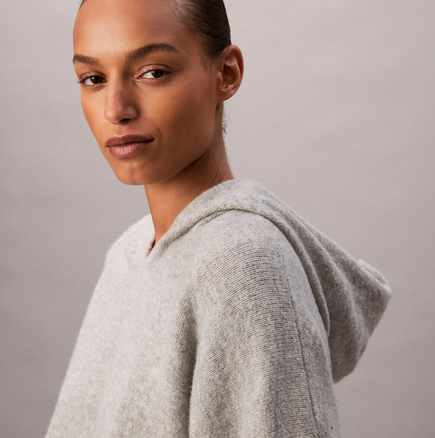Calvin Klein PLUSH HOODIE Womens Plush Terry Grey Heather