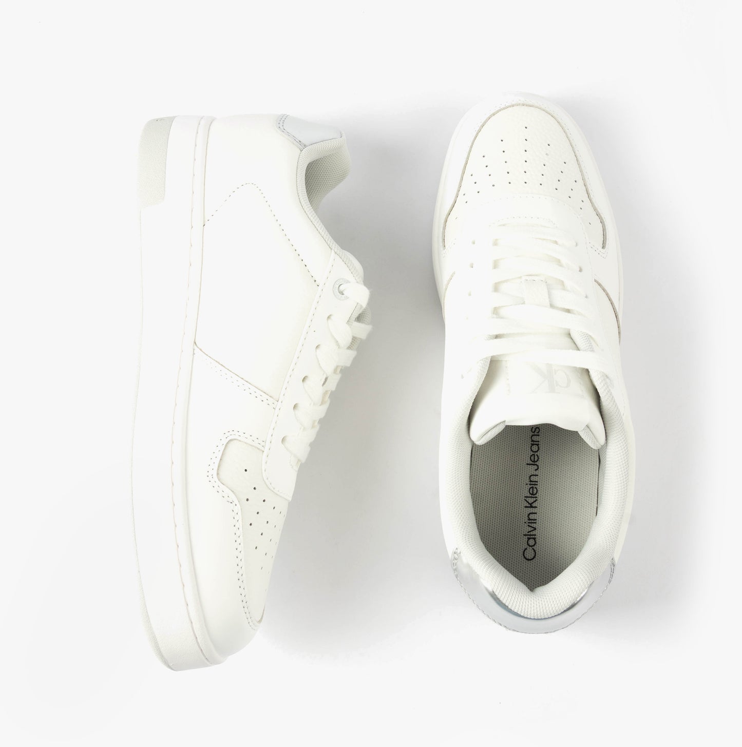 Calvin Klein BASKET CUPSOLE LOW Womens Trainers Bright White/Silver