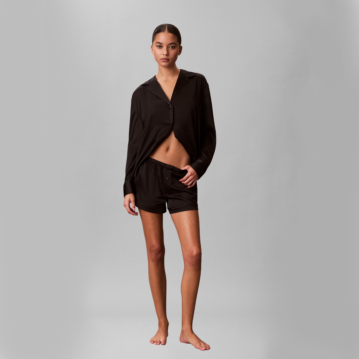 Calvin Klein SATIN SHORT Womens Shorts Black
