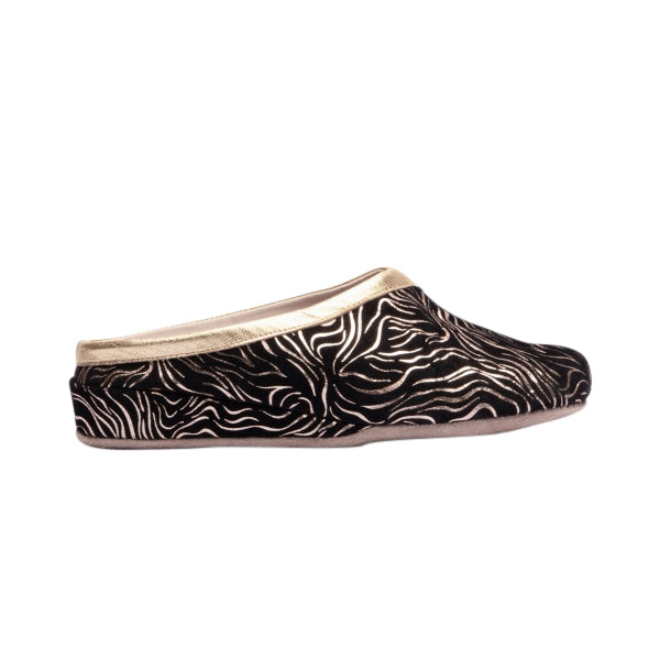Chaleur SORELLA Womens Mule Slippers Black/Gold