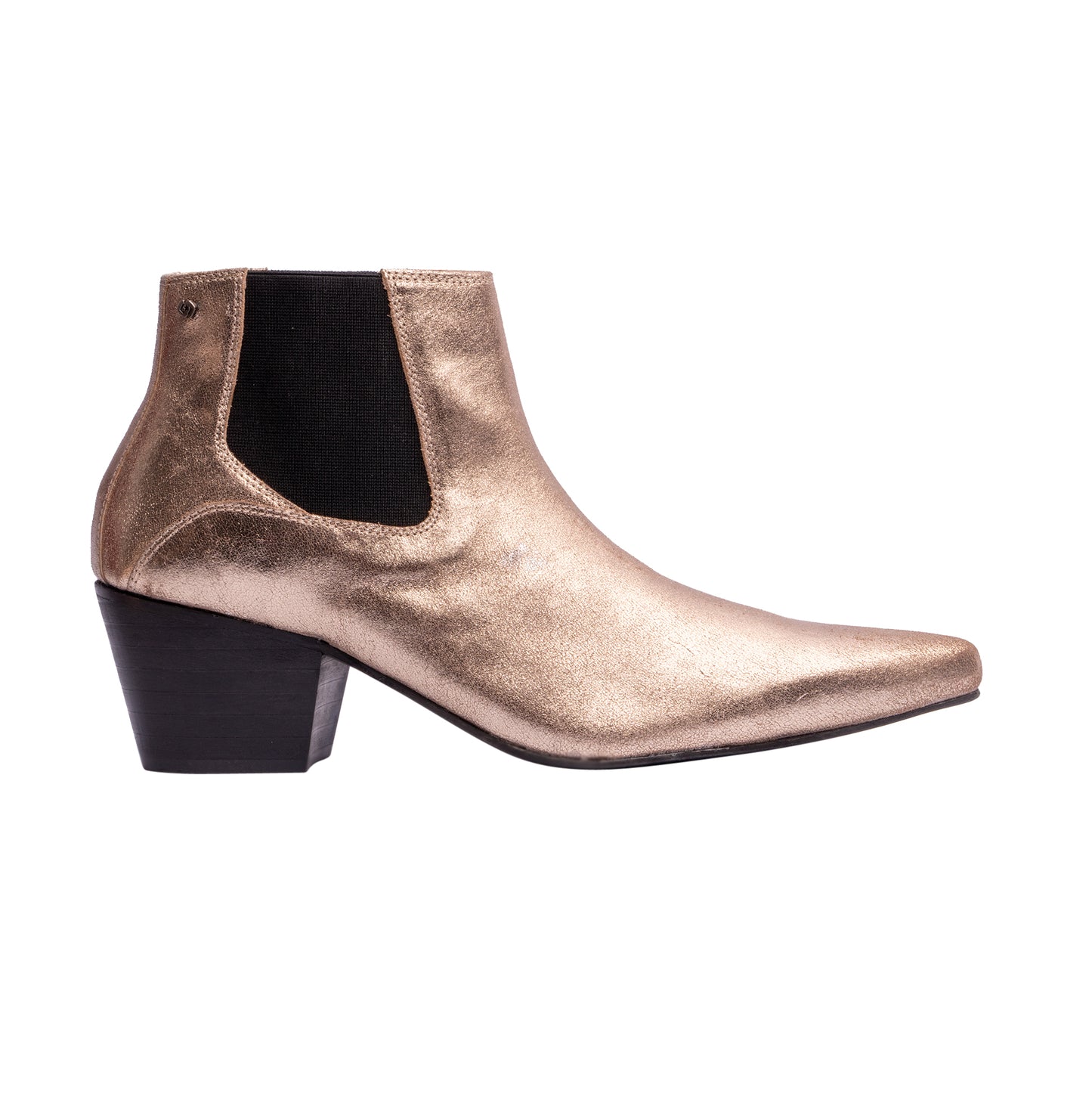 Club Cubano McCARTNEY Mens Cuban Heel Boots Gold Foil