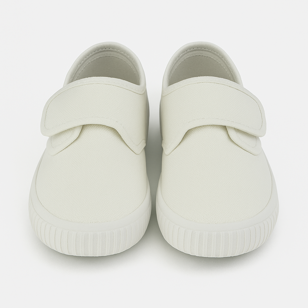 DEK White Canvas Junior Touch Fastening Plimsoll