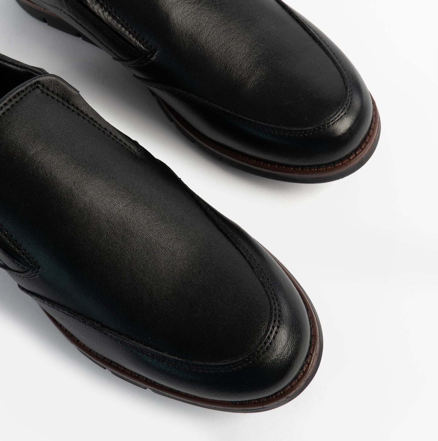Dr Keller ADONIS Mens Leather Slip on Shoes Black