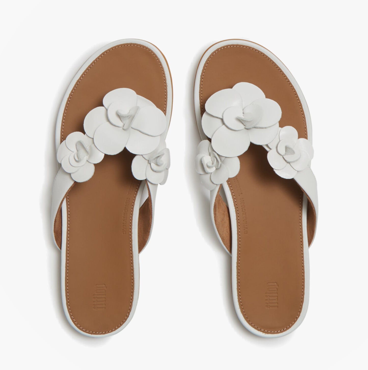 FitFlop GRACIE FLOWER Womens Toe-Post Sandals Urban White