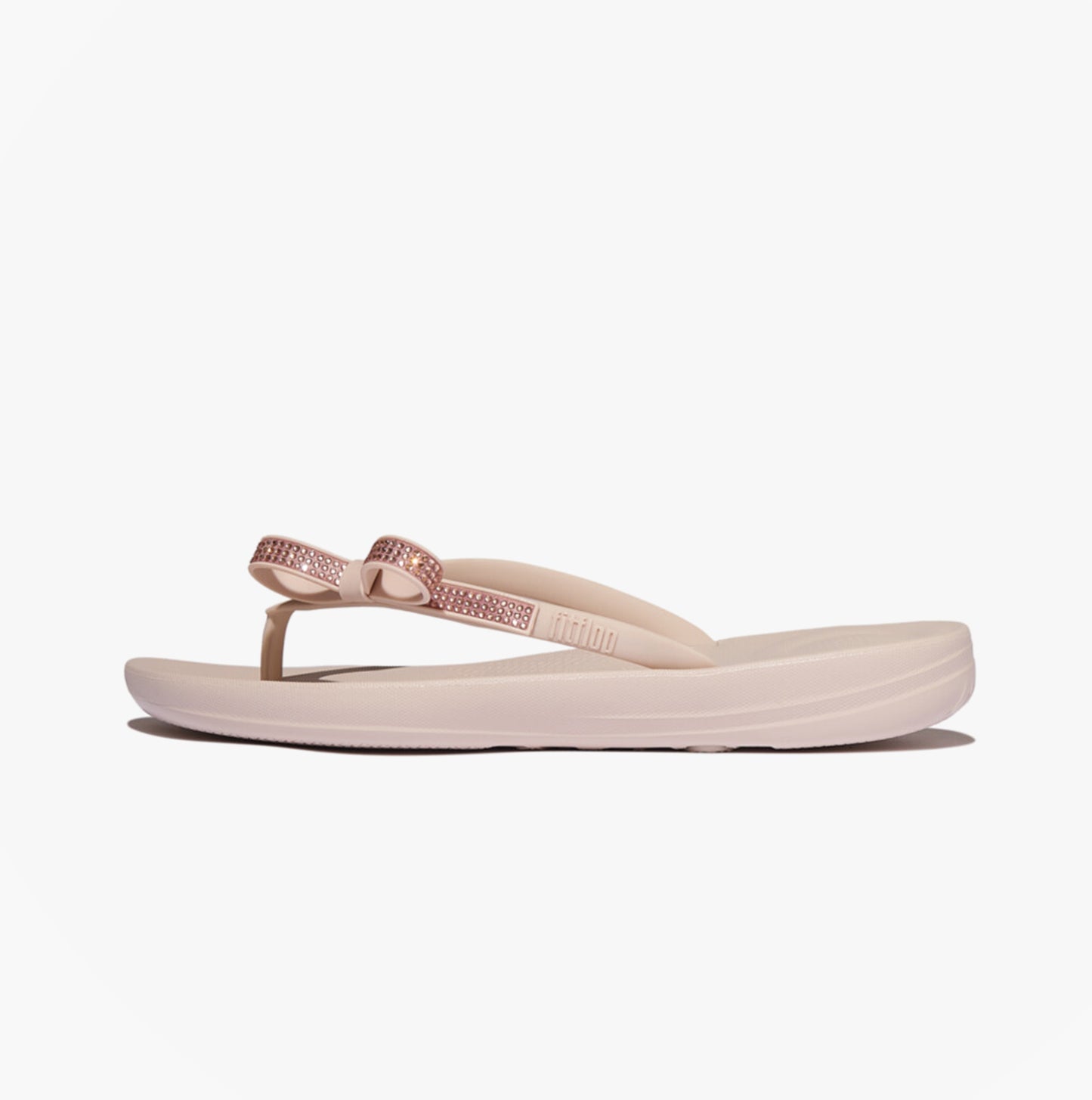 FitFlop iQUSHION GLITZ Womens Toe-Post Sandals Nude Rose