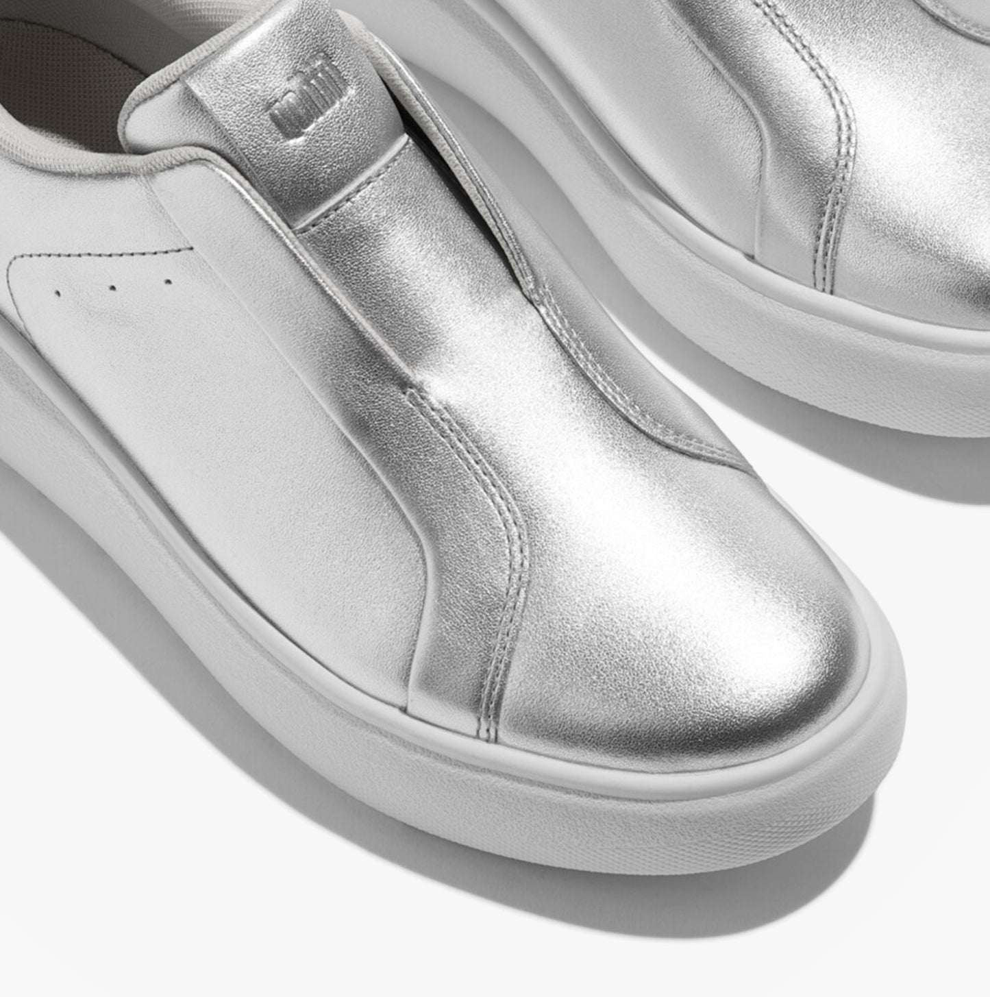 FitFlop 'Ready To Go' LEATHER LACELESS Ladies Sneakers Silver