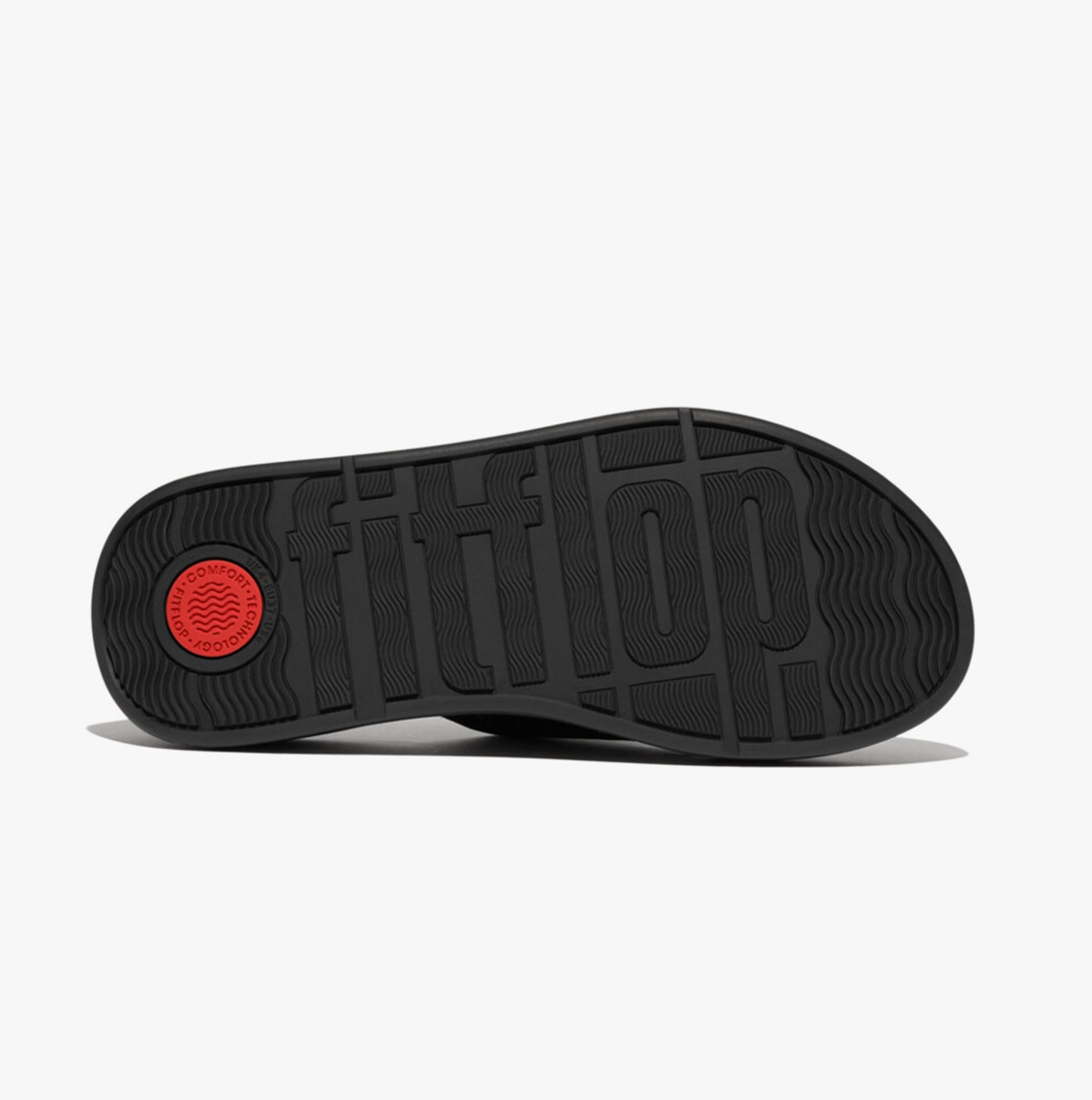 F-MODE BUCKLE SHIMMERLUX FLATFORM TWO-BAR Womens Slides Black