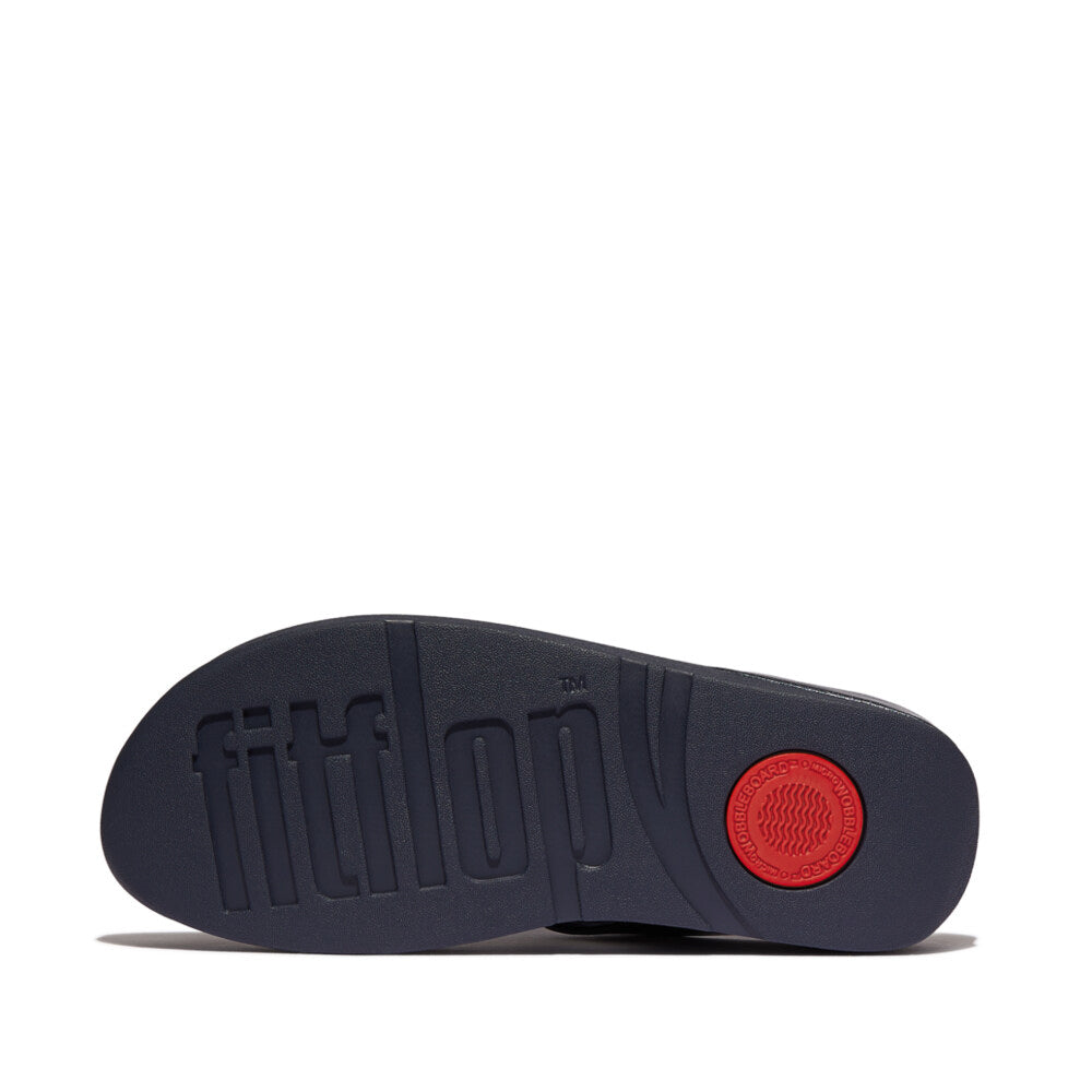FINO BEADIE-BUTTON Womens Toe Post Sandals Metallic Midnight Navy