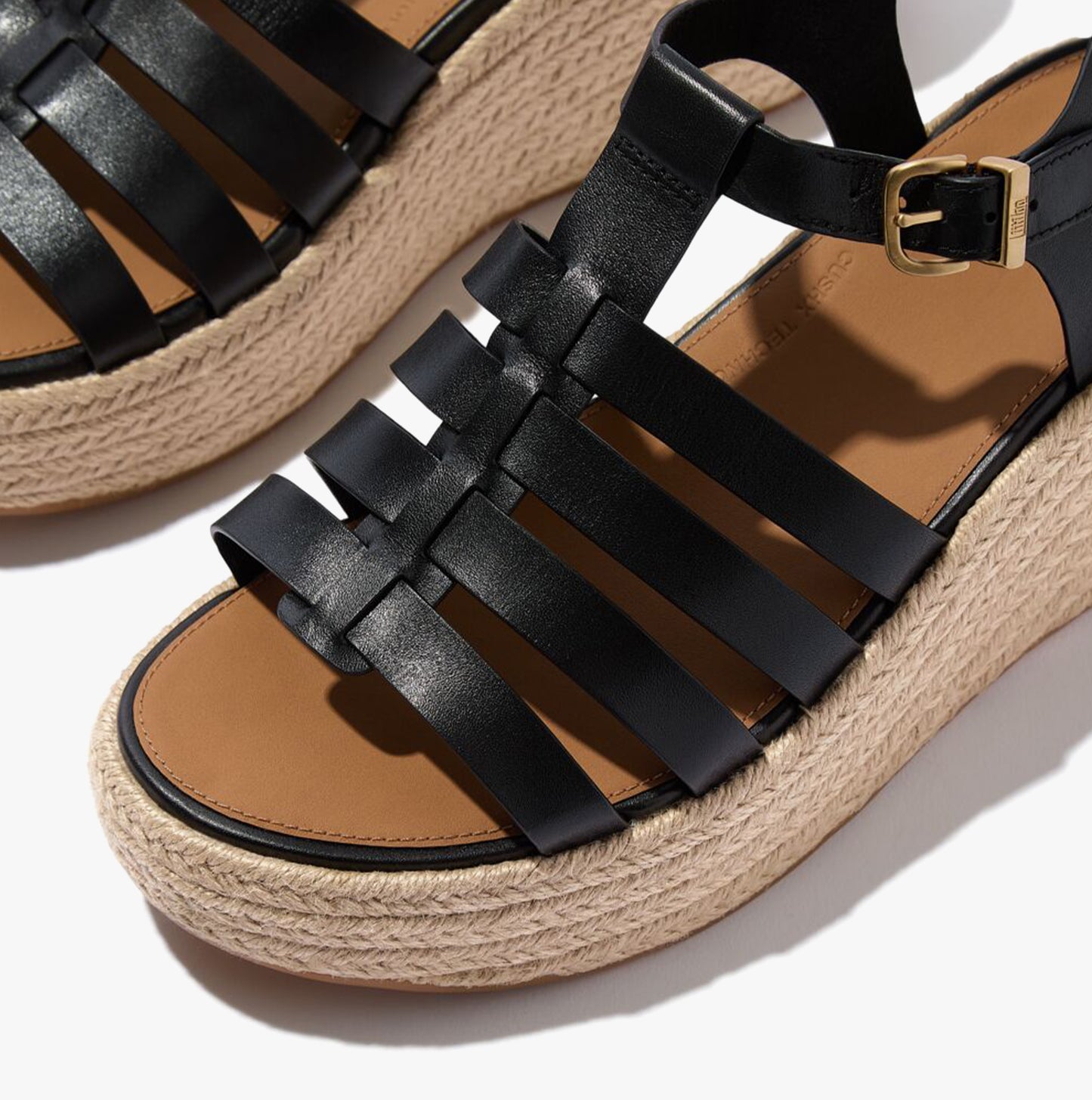 PLATFFORMS ESPADRILLE Womens Wedge Sandals Black