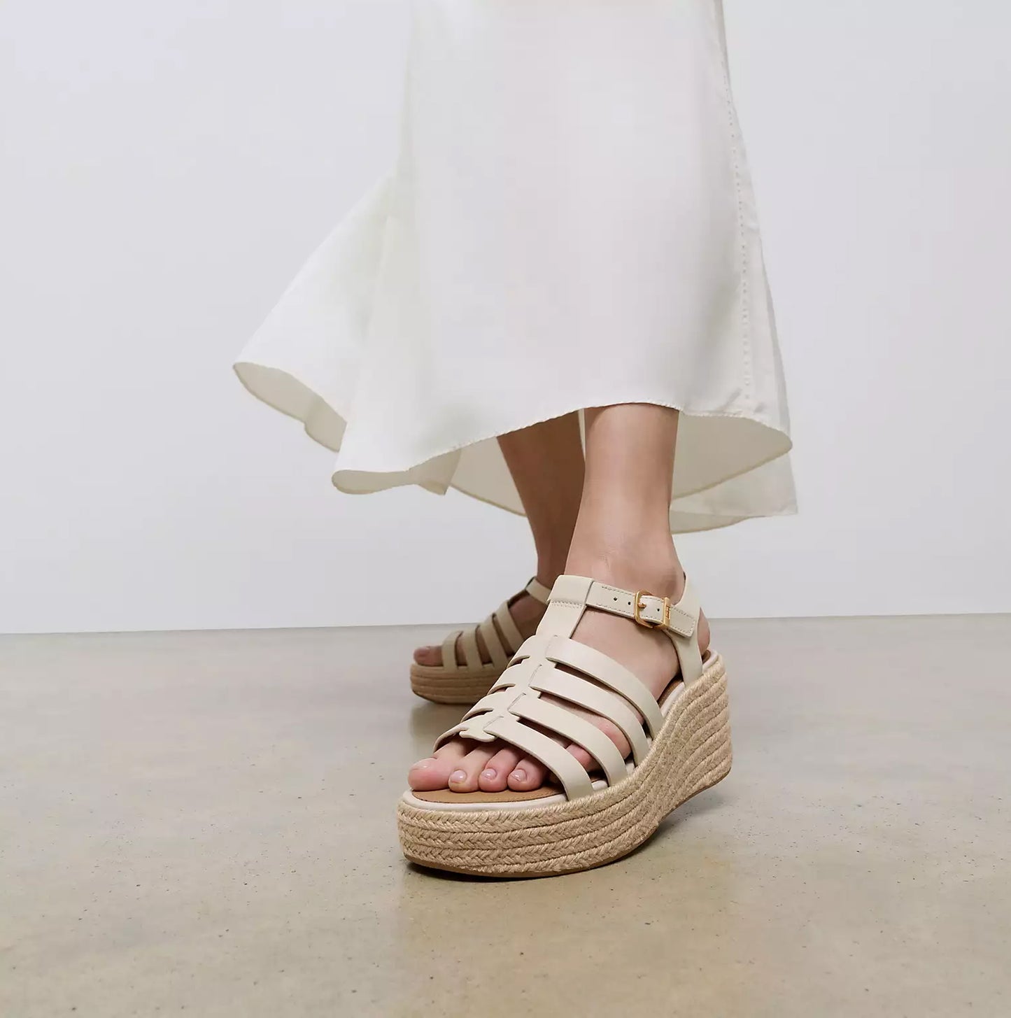 PLATFFORMS ESPADRILLE Womens Wedge Sandals Paris Beige