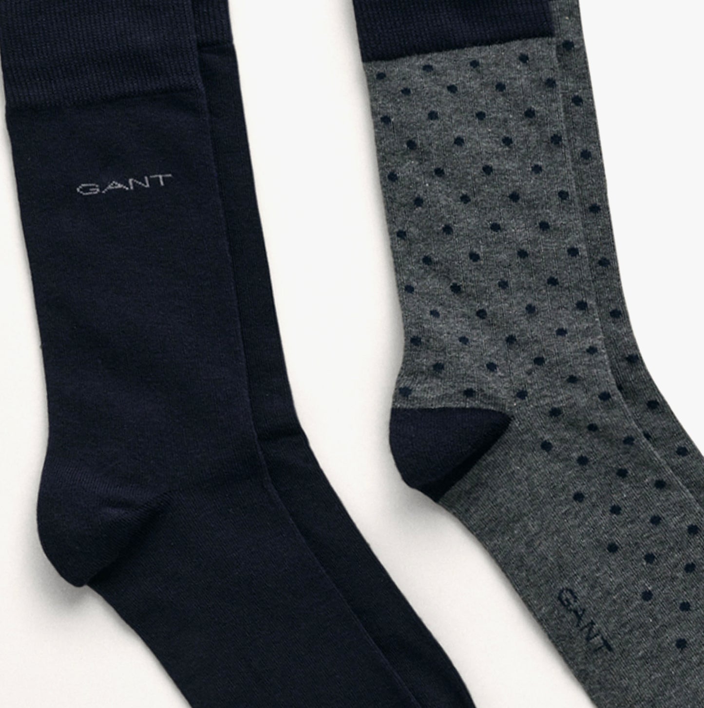 DOT AND SOLID SOCKS 2-Pack Mens Charcoal Melange