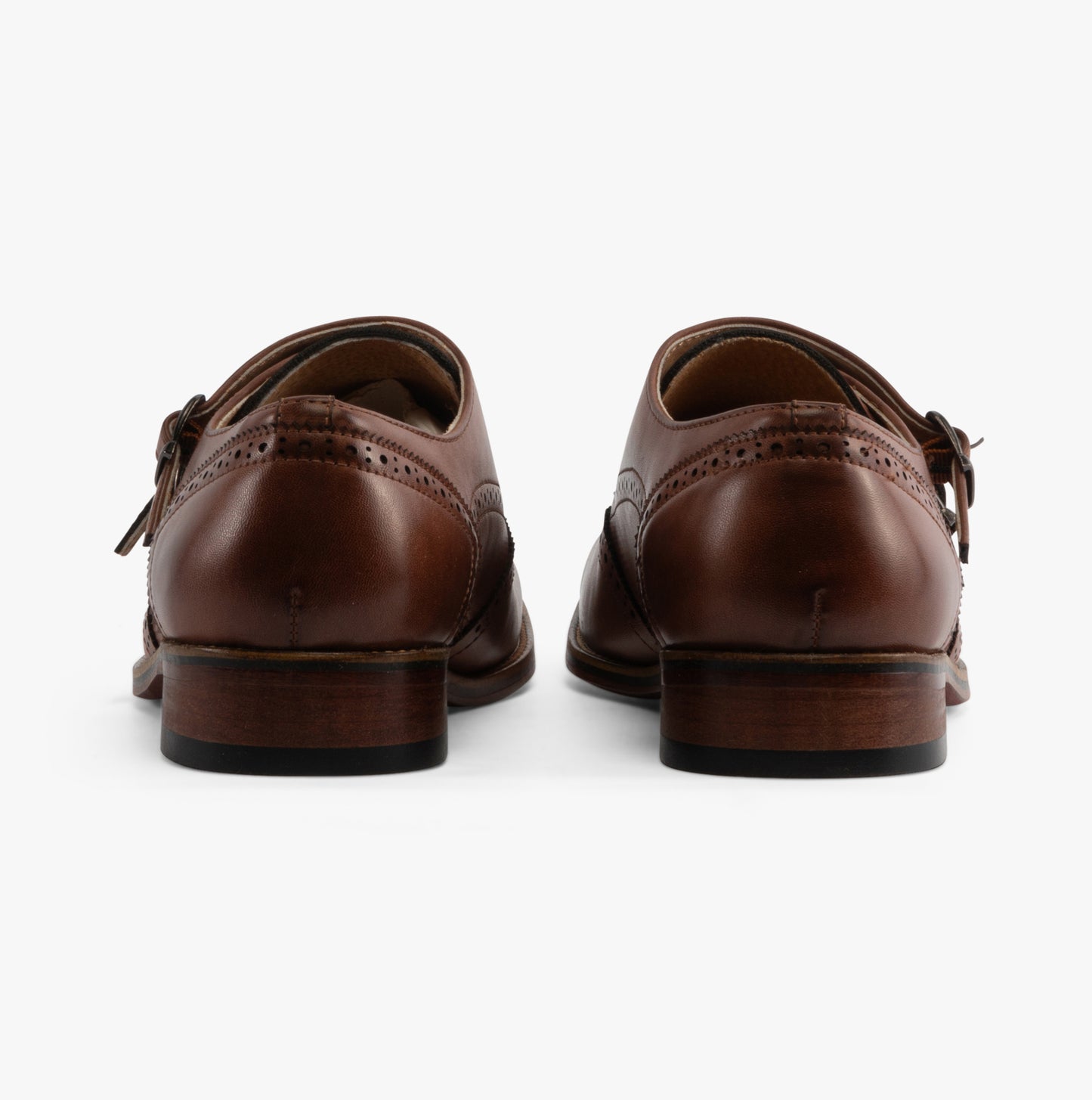 Goor JOSEPH Mens Mens Brogue Monk Shoes Brown