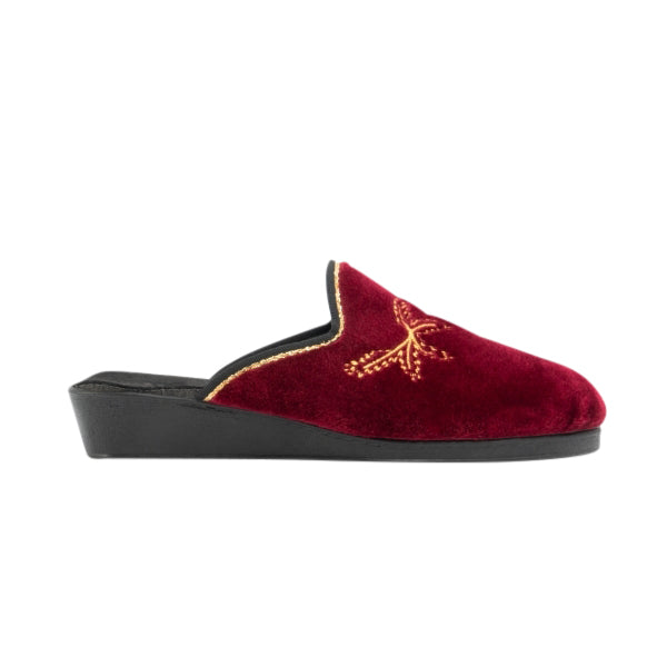 HOS Comfort THERESA Womens Mule Slippers Wine