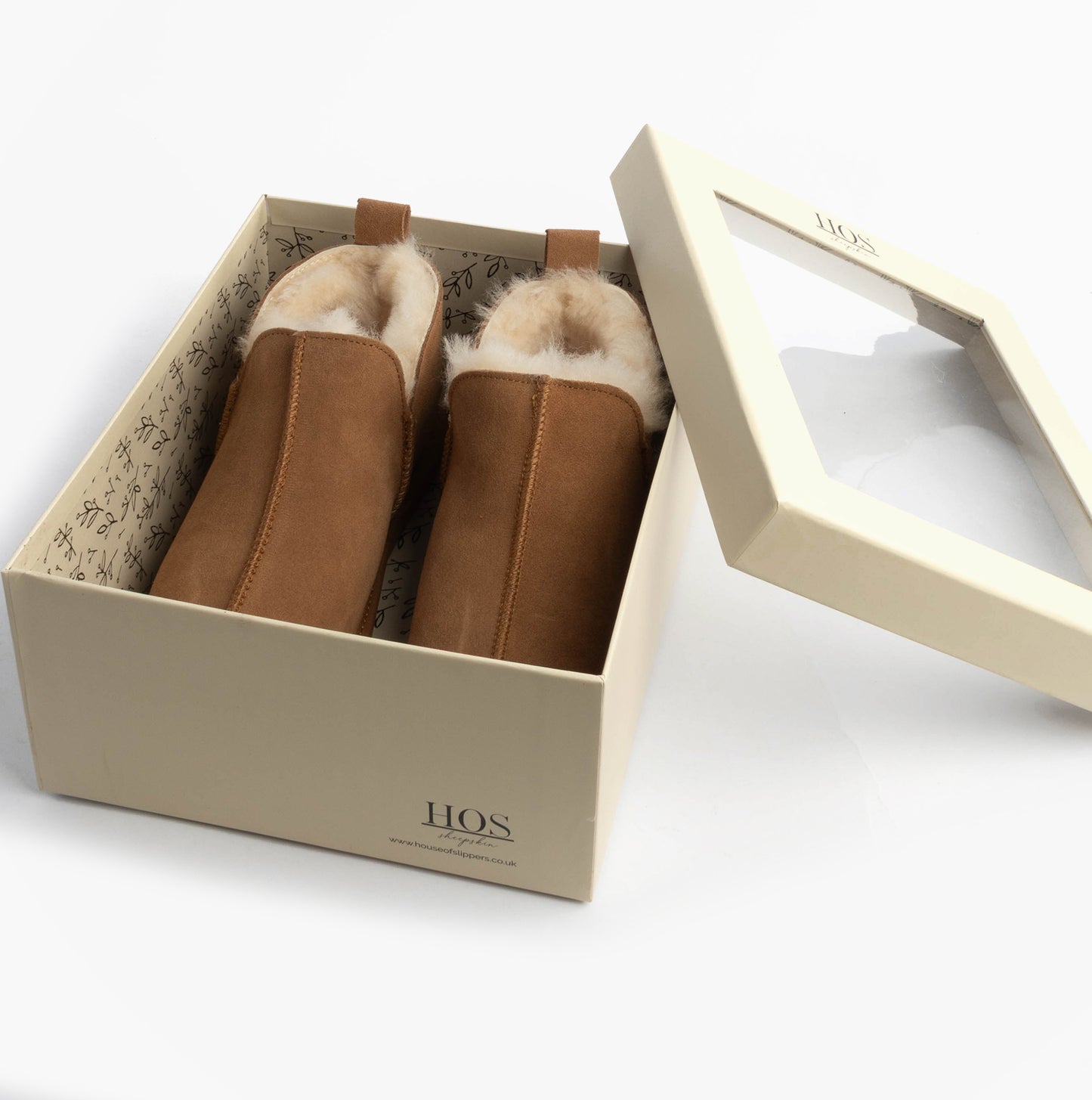 HOS Sheepskin TIA Womens Boot Slippers Chestnut