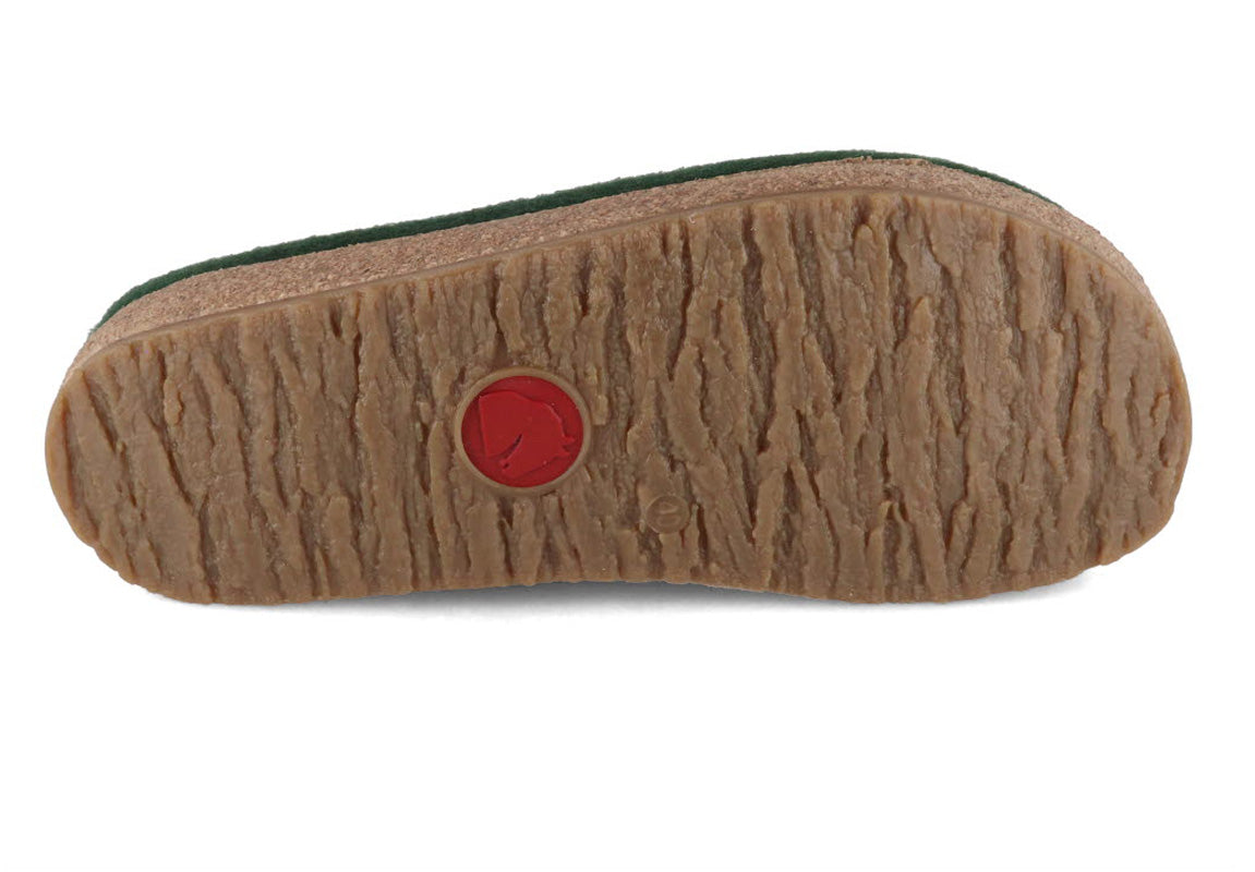 Haflinger CUORICINI Womens Felt Clogs Green