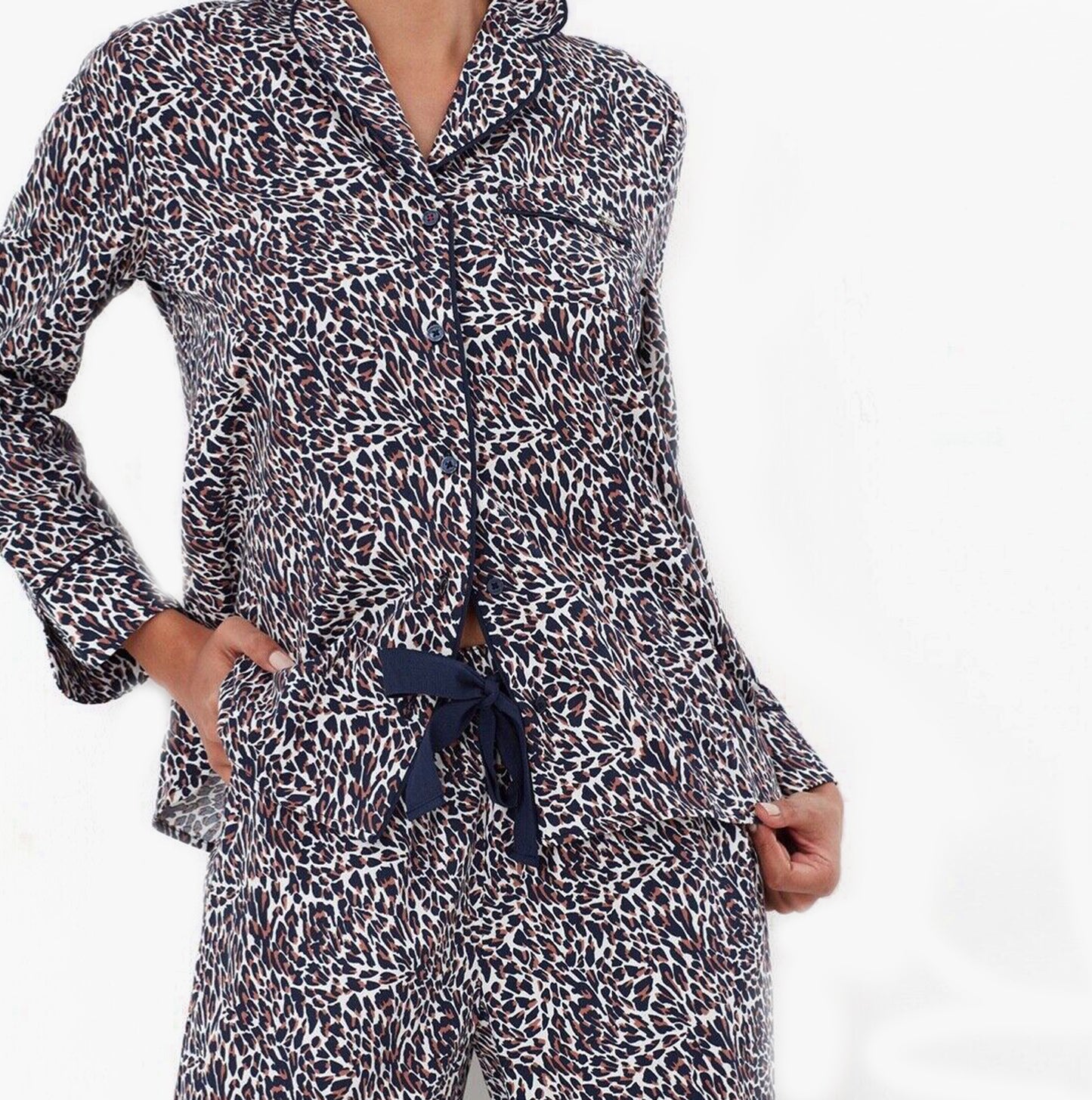 Joules SLEEPTIGHT Womens Cotton Pyjamas Creme Feather