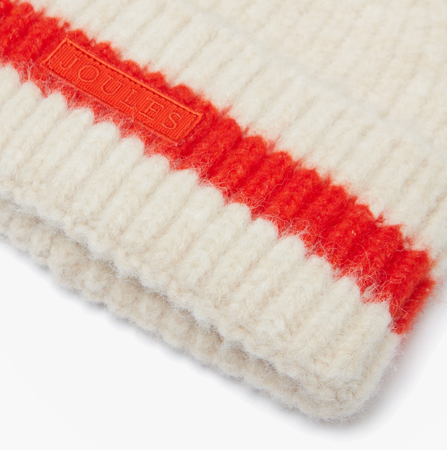 Joules POPLEY STRIPE Womens Beanie Orange/Neutral