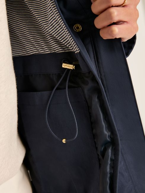 Joules PORTWELL Waterproof Hoodie Raincoat With Adjustable French Navy
