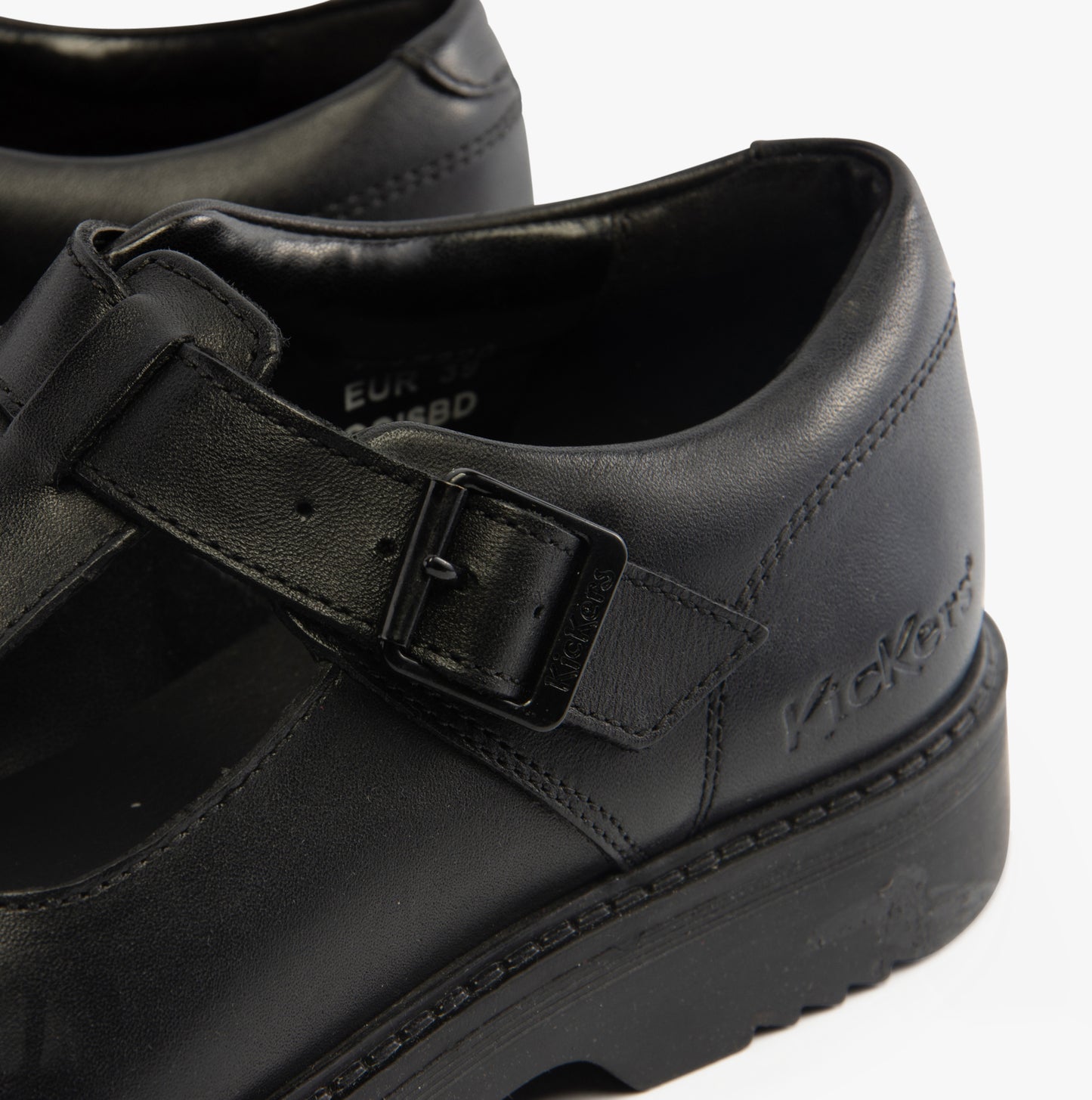 Kickers 117220 FINLEY T BAR Girls School Shoes Black