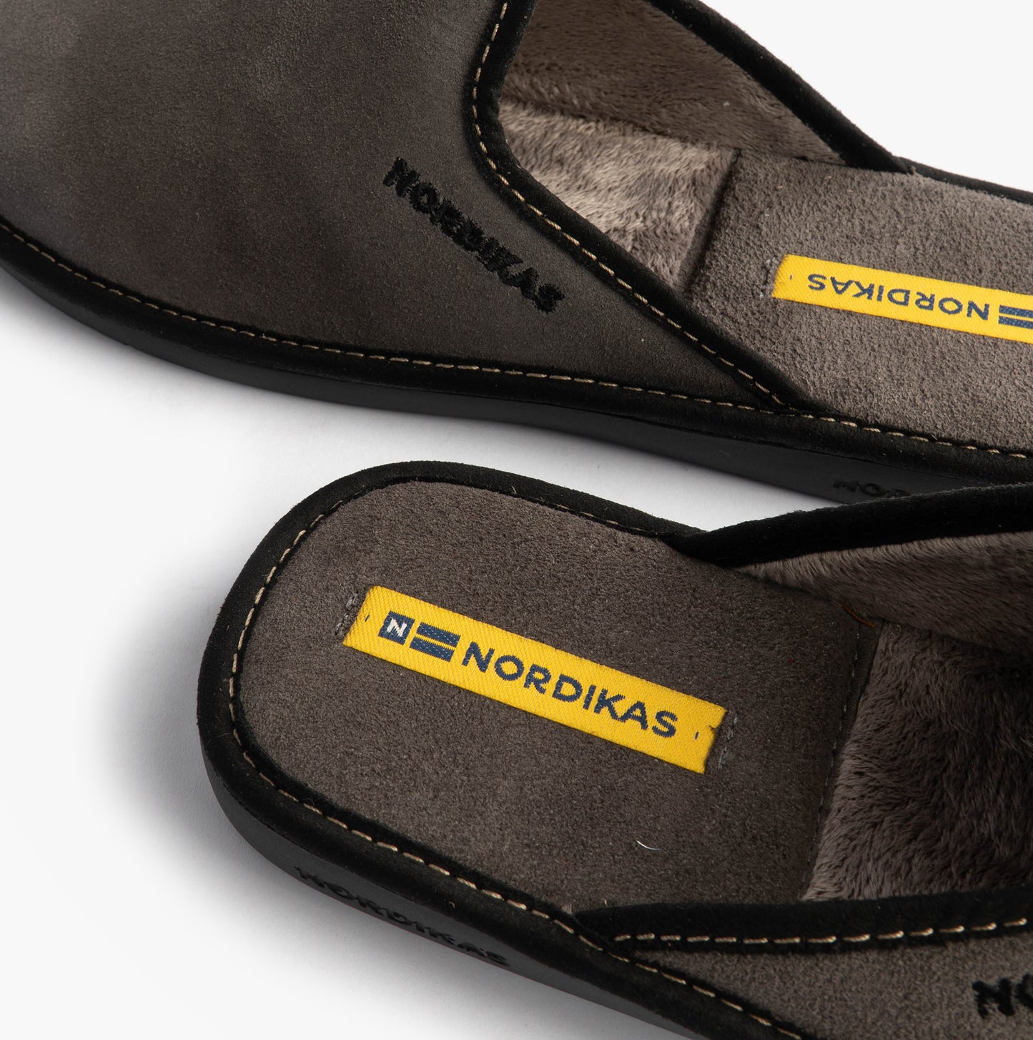 Nordikas 131 Mens Suede Mule Slippers Grey