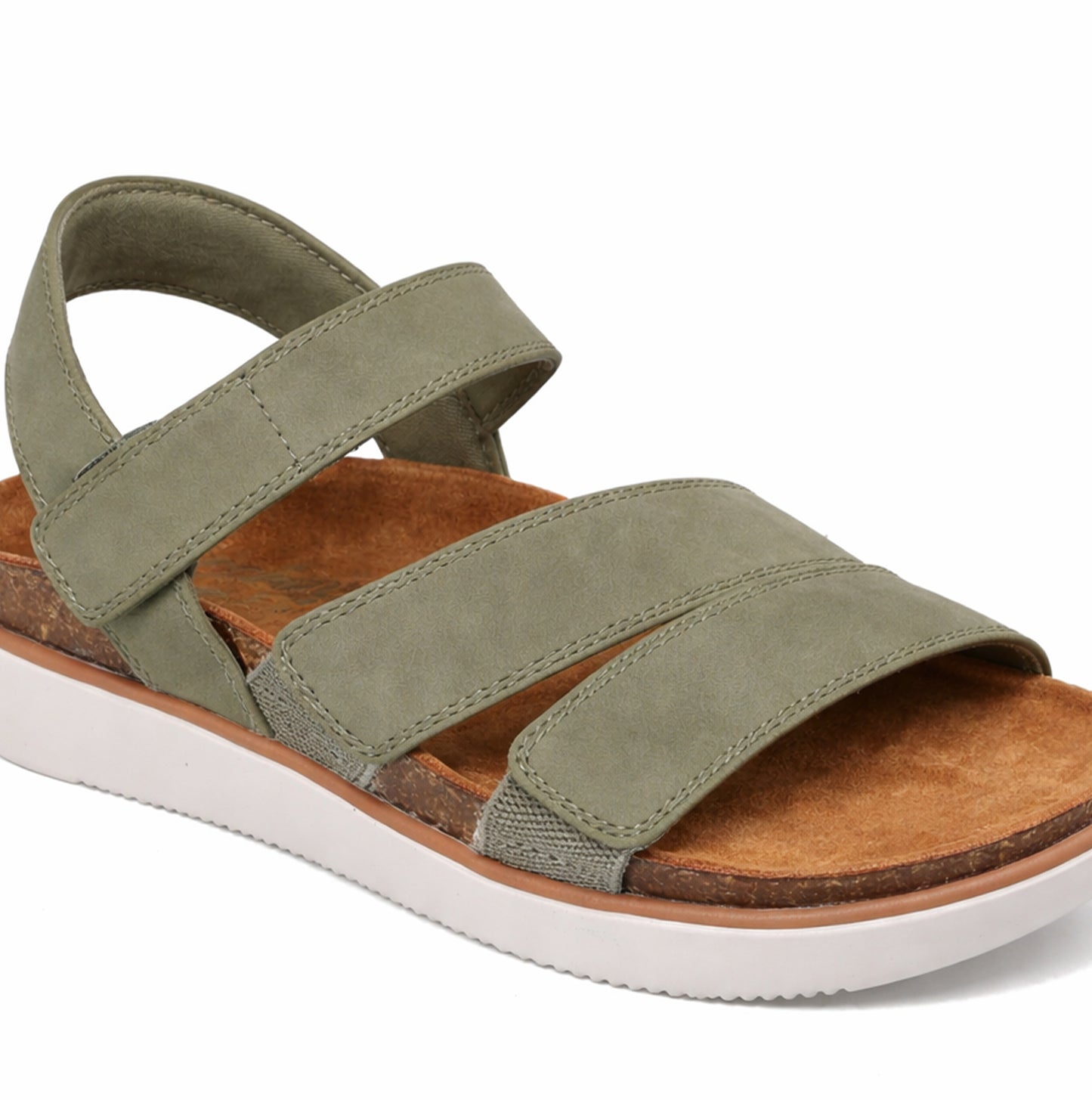 Skechers LIFTED COMFORT Womens Ankle Strap Sandals Olive