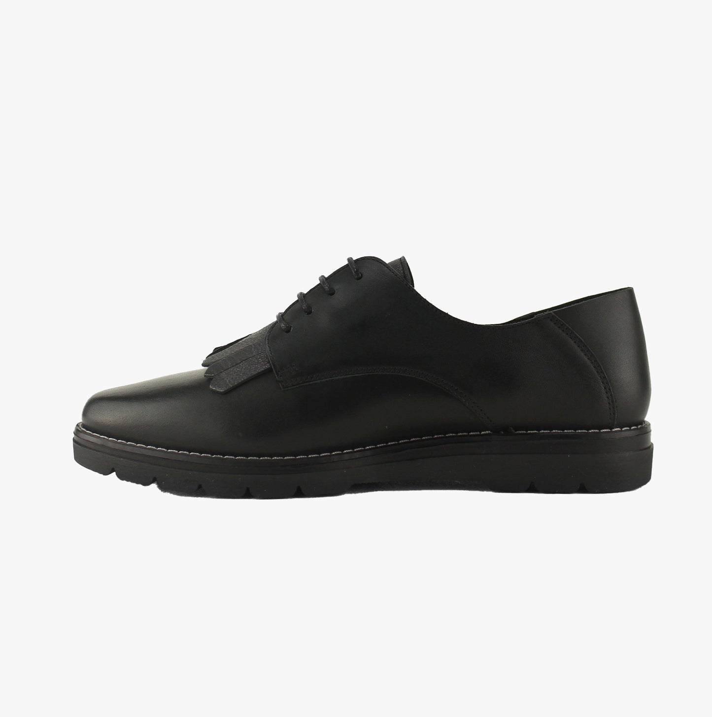 Pikolinos RIGA Womens Leather Flats Lace Up Shoes Black