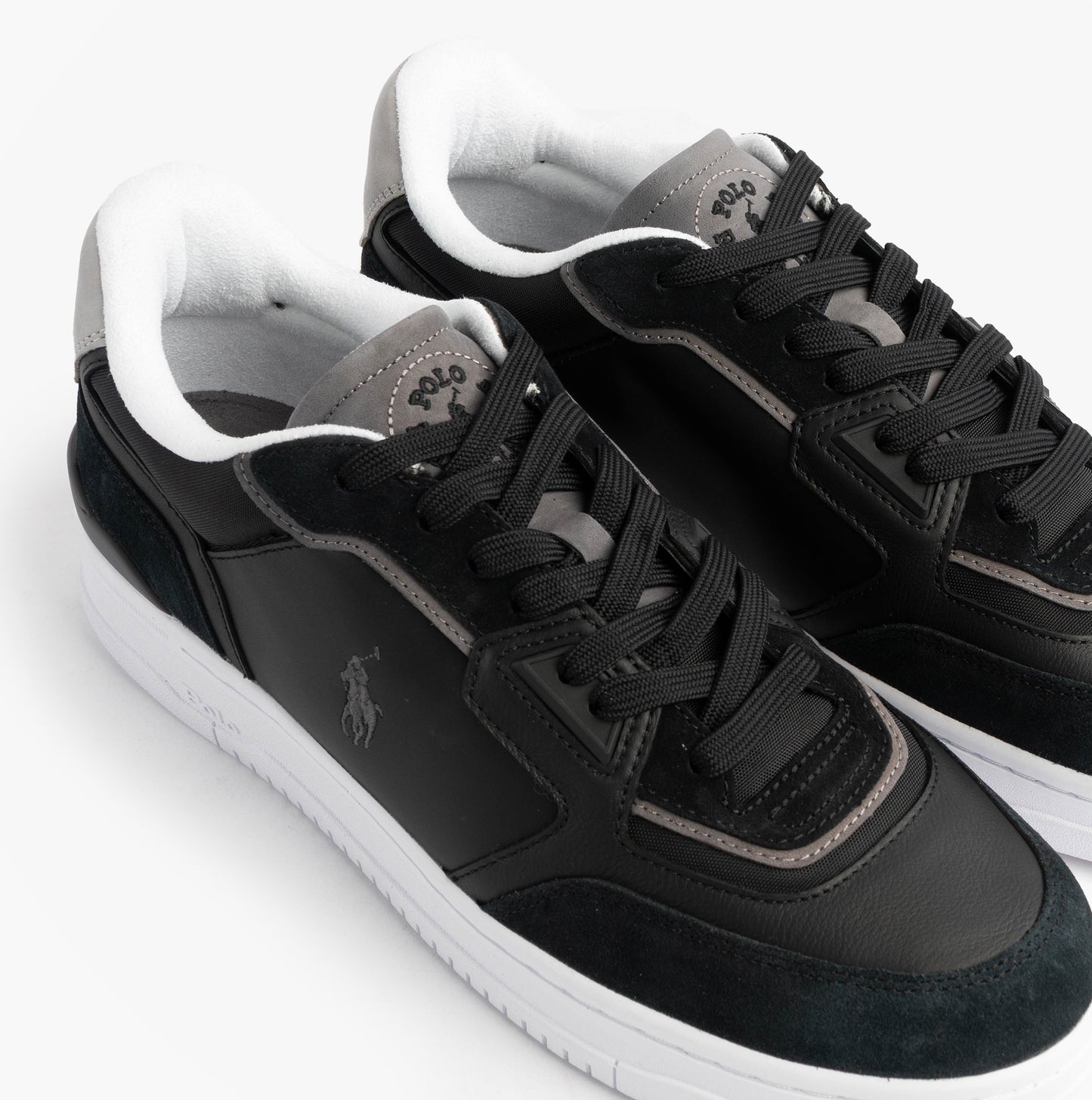 Polo Ralph Lauren Open Masters Mens Suede-Panelled Trainer Black