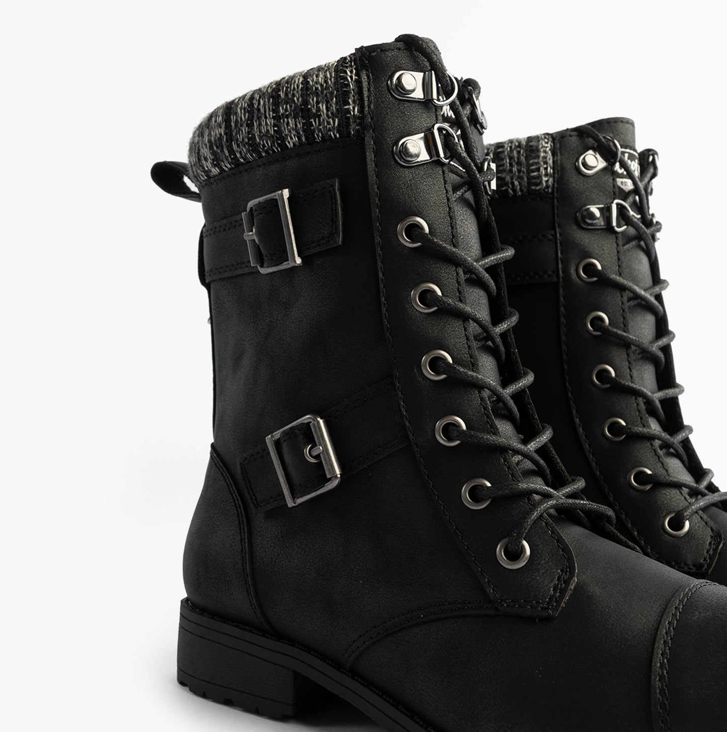 BILLIE Womens Biker Boots Black