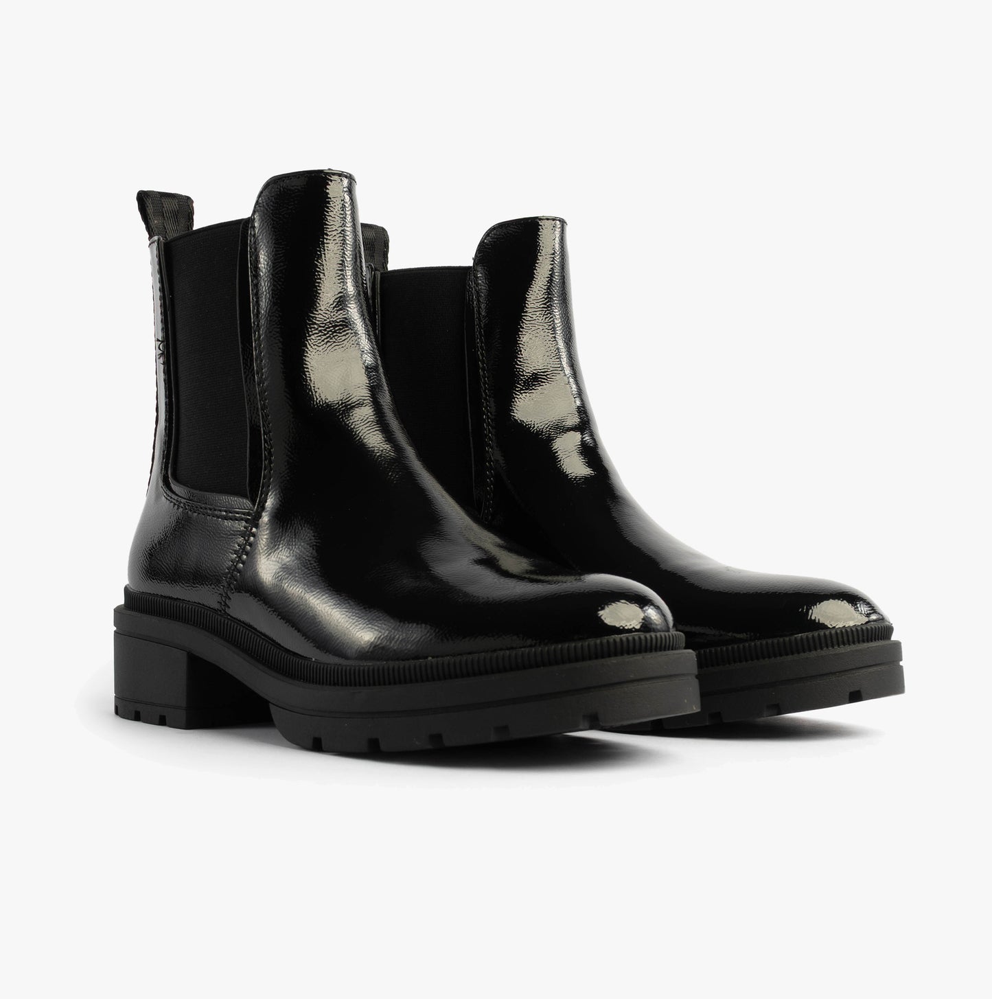 IGGIE Womens Chelsea Boots Black Patent