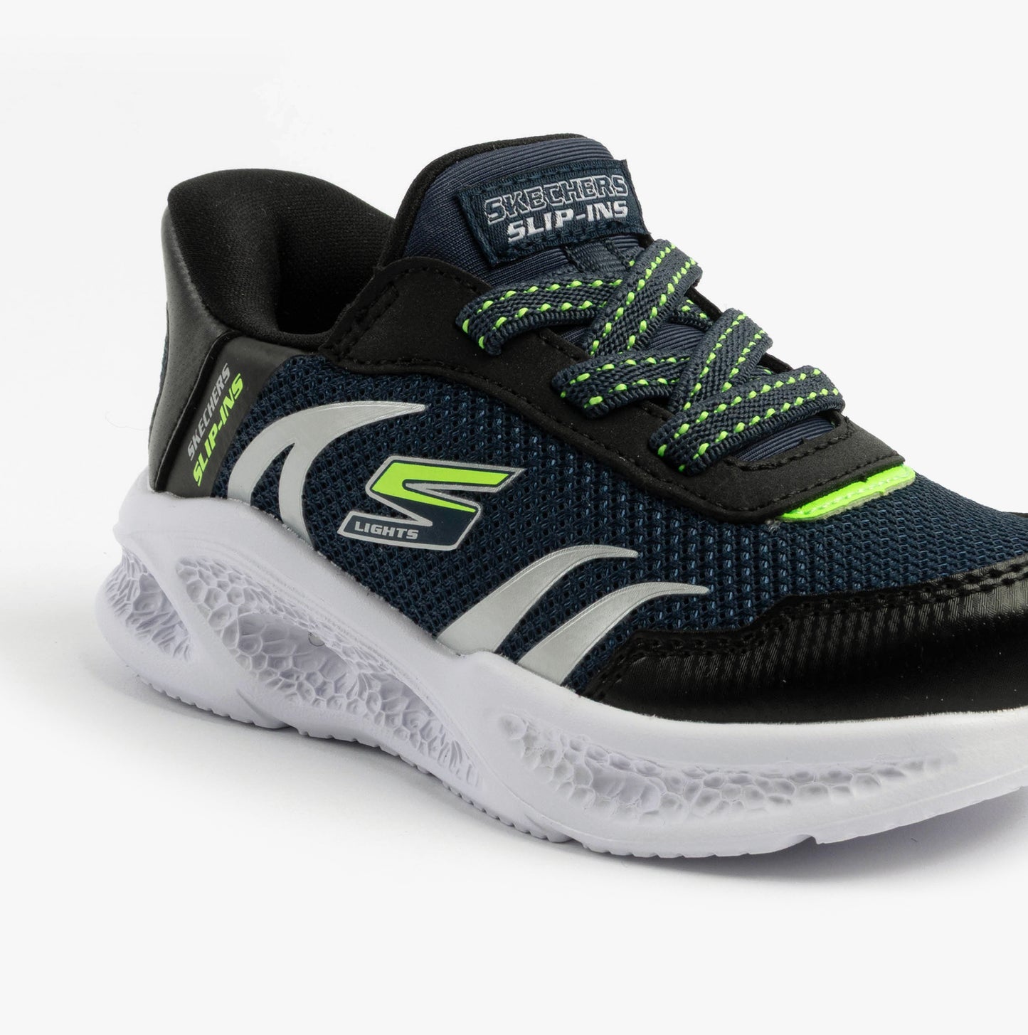 Skechers 403848N/NVBK METEOR-LIGHTS-BRISK-BEAMS Boys Trainers Navy/Black
