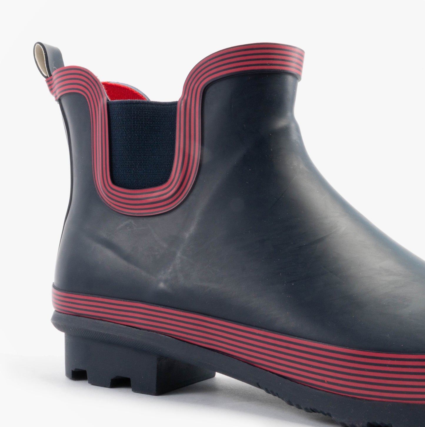 Stormwells W407C Womens Rubber Ankle Wellington Boots Navy/Red