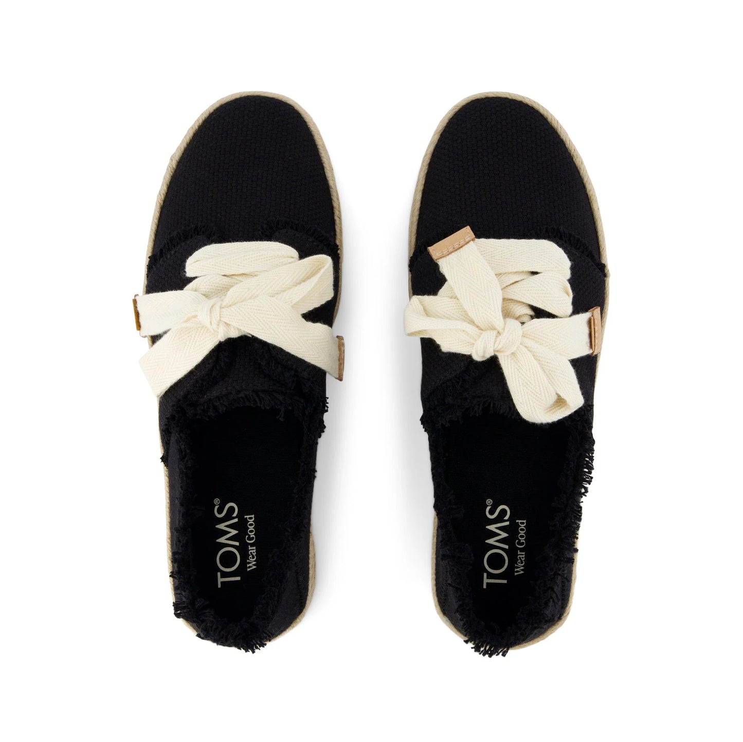 TOMS CAROLINA LACE UP Womens Espadrille Shoes Black